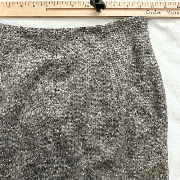 Iris Singer Wool & Angora Trumpet Midi Skirt 6 Speckled Gray Tweed Lace NWT - Picture 5 of 7